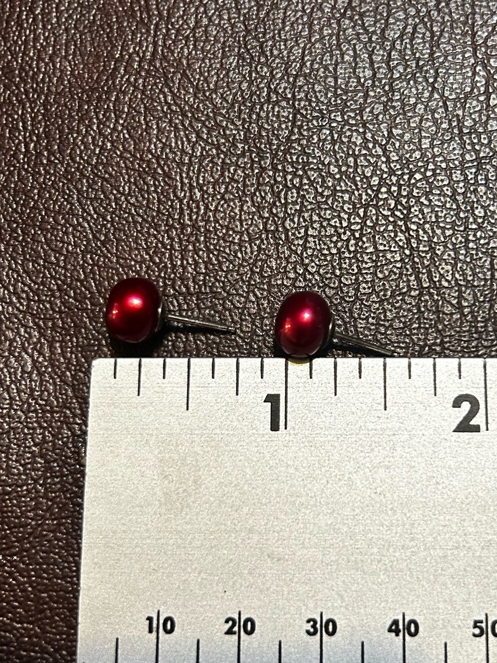 Red Pearl Stud Earrings for Women - Classic Elegance Vintage